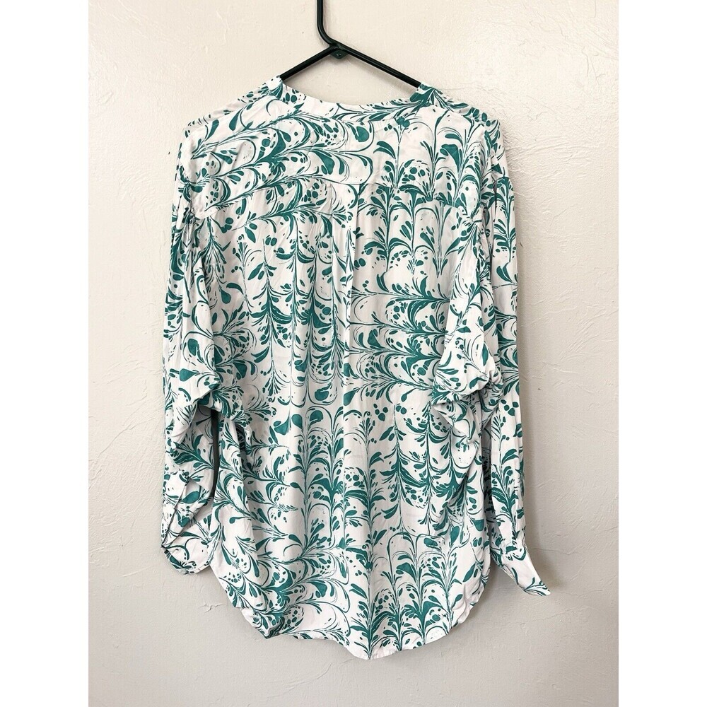 Isabel Marant Etoile Viscose Boho Boxy Blouse Top Artsy White Green Art Top 36 4 - Picture 6 of 11